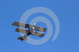 White and Blue Stearman Biplane