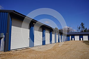 White and Blue storage units being used by the community