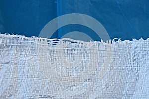 White blue texture of a plastic bag