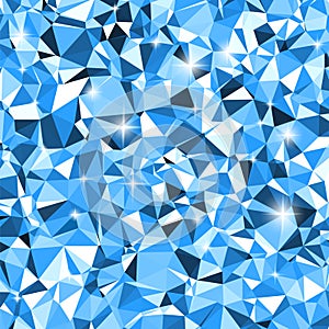 White and blue triangle winter mosaic background
