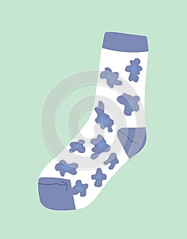 White and blue warm sock vector concept