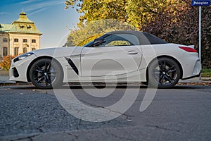 white BMW convertible