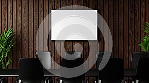 A white board with a black frame.