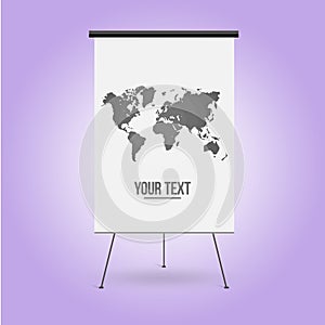 White Board, business presentation. Empty space for your text or advertising object. Isolated illustration, web elements.