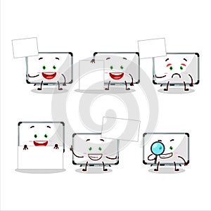 White board cartoon character bring information board
