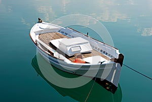 White Boat and quiet sea, greece