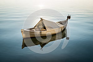 White boat in the water