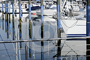 white boats s harbor pier sea leisure reflection