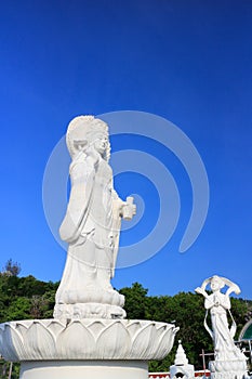 White Bodhisattva Guan Yin statue in Hat Yai municipal park, Hat Yai, Songkhla, Thailand