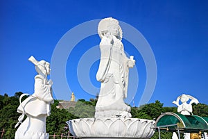 White Bodhisattva Guan Yin statue in Hat Yai municipal park, Hat Yai, Songkhla, Thailand