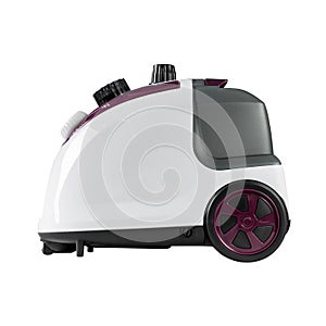 White body of a steam cleaner close up. side view. Technics. House cleaning. household appliances for ironing clothes