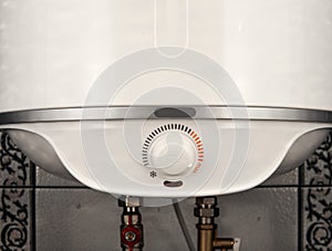 White boiler with water temperature regulator