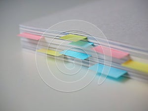 White Book With colorful Bookmarks