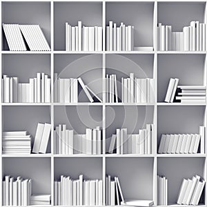 White bookshelves photo
