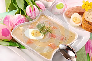 White borscht for easter