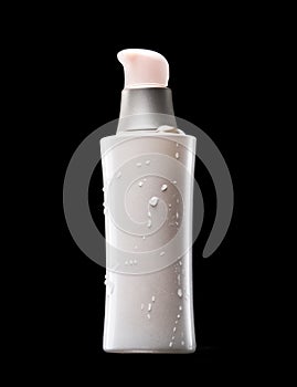 White bottle of cosmetics