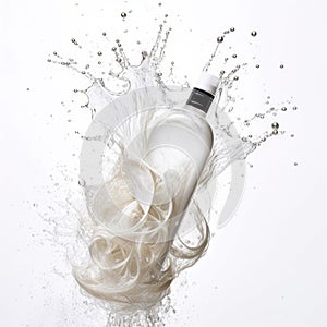 White bottle with splash photo