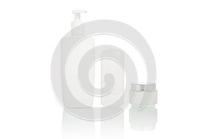 White bottles set (beauty hygiene container)