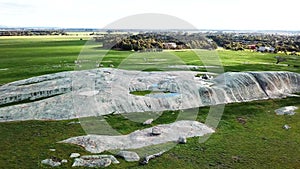 White boulders on green grass 02