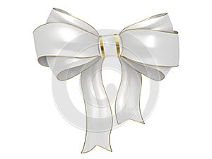 White Bow with gold stripes