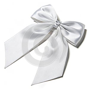White bow isolated on white background