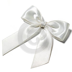 White bow isolated on white background