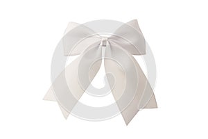 White bow isolated white background.
