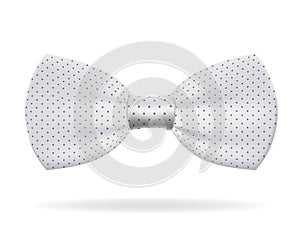 White bow tie wear business gentleman style clothing accessory isolated 3d icon design Vector Illustration