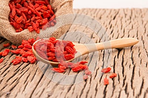 White Bowl with dried goji berries prepare forWomen who want to