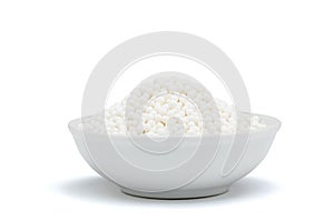 White bowl with quino spheres