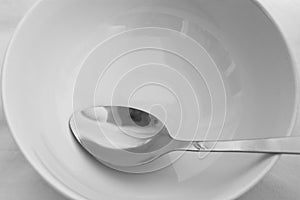 White Bowl and Spoon