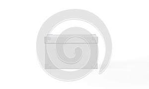 White box front view isolated mockup 3D rendering