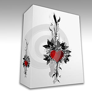 White box with a heart design photo