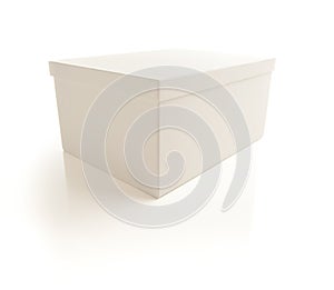 White Box with Lid Isolated on Background