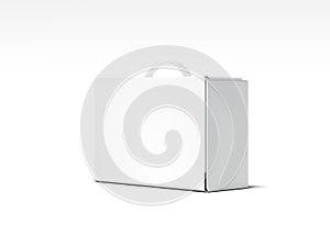 White box package with transparent handle. 3d rendering