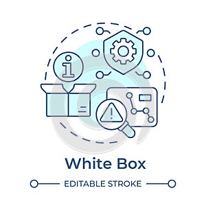 White box soft blue concept icon