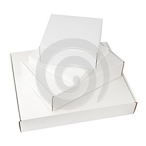 White cardboard boxes