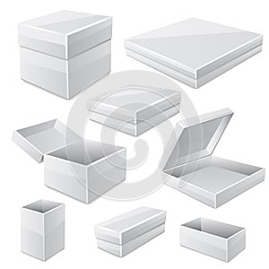 White boxes isolated on white. Vector