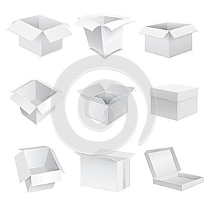 White boxes isolated on white. Vector