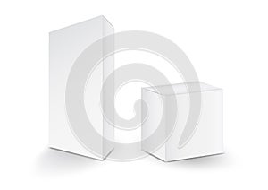 White boxes, Package, 3d box, product design,Vector illustration