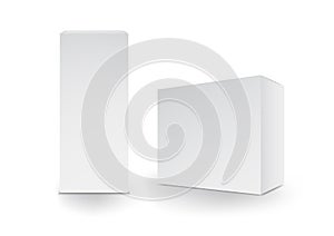 White boxes, Package, 3d box, product design,Vector illustration.