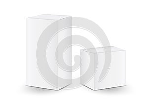 White boxes, Package, 3d box, product design,Vector illustration