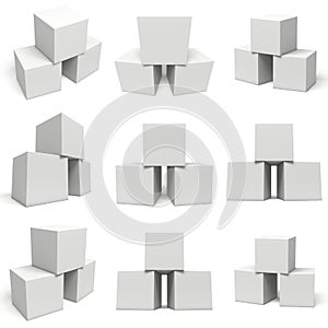 White boxes set on white background.