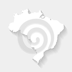 White Brazilia map on gray background, vector, illustration photo