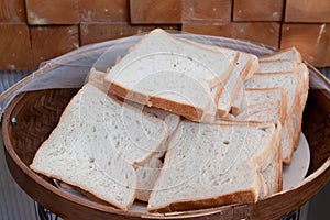 White bread in basket