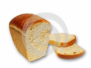 White bread isolated object