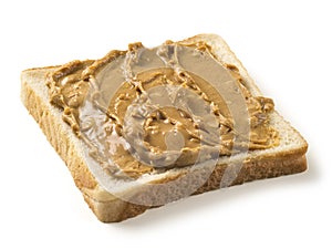 White bread with peanut butter