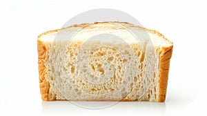 White bread slice isolated on white background