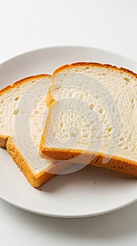 White Bread Slices on Plate