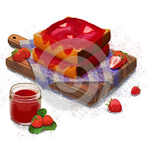 White Bread and Strawberry Jam Illustration